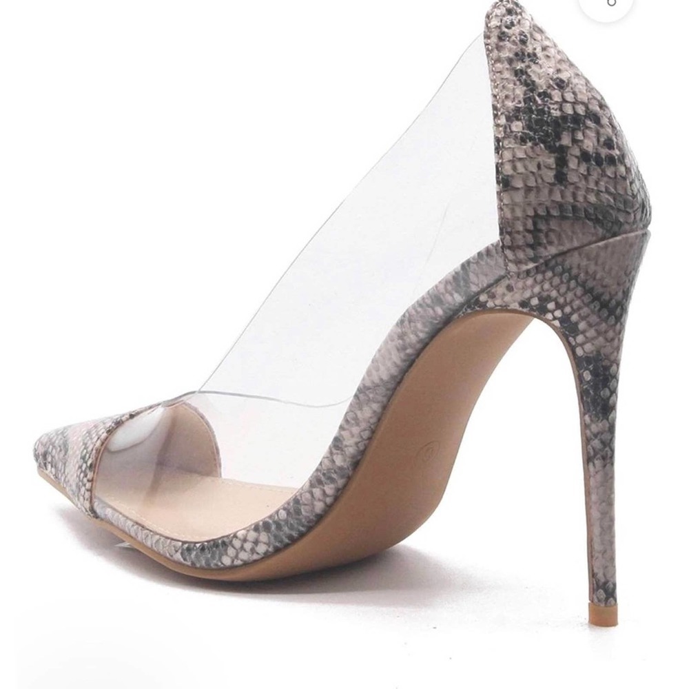 NEW CAPE ROBBIN Snake-print Heels - Picture 6 of 6